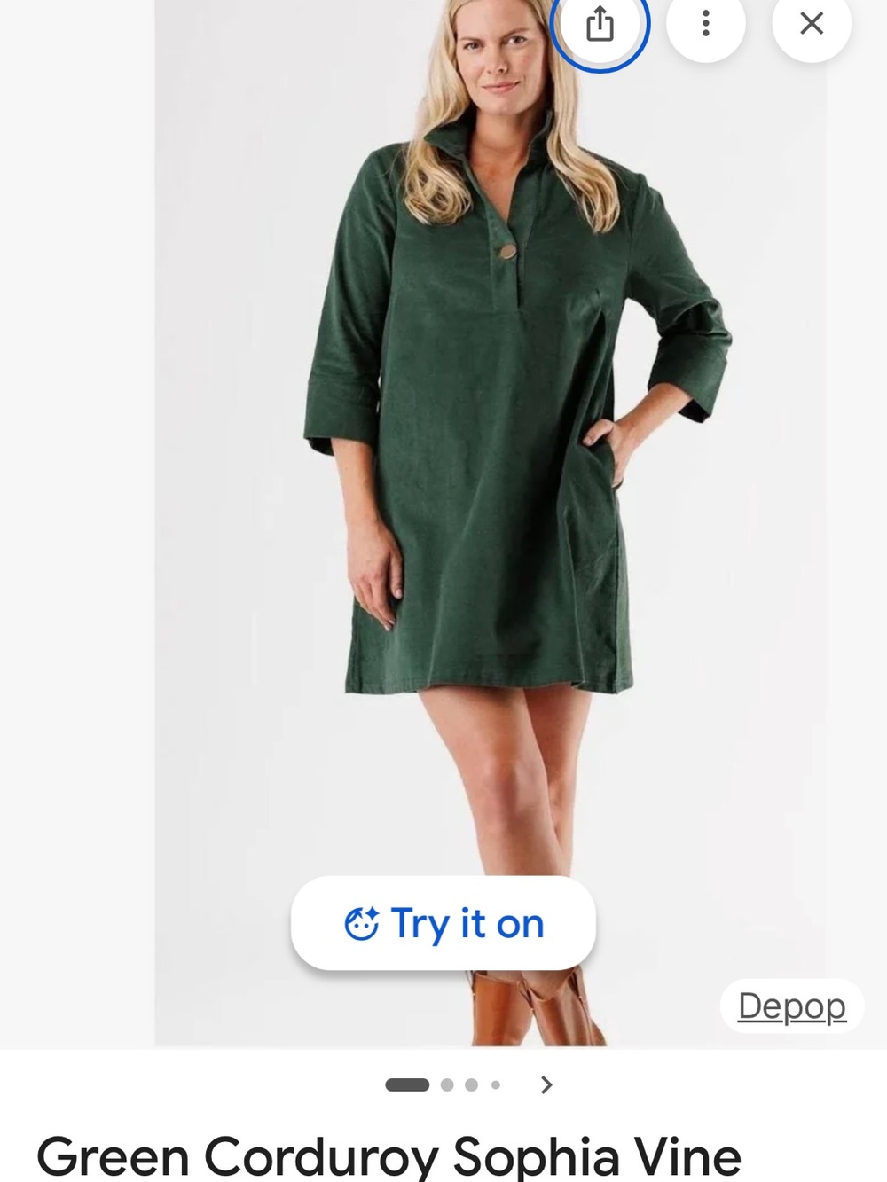 Smith and Quinn. Sophia Medium Forest Green Dress with stand up collar